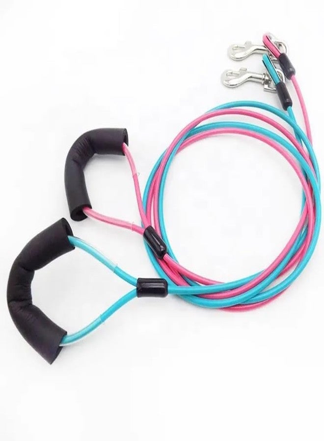 KittuPet Chew Proof Dog Leash,5 Ft Tie Out Cable with Non Detachable Short Dog Leashes Handle,Non Chew Cable Braided Cord Steel Training Dog Leash for Teething Puppies Small Medium and Large Dogs - Image 3